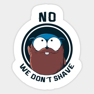 Golang Gopher Won't Shave Sticker